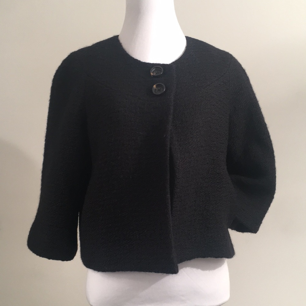 ✅ SOLD Short Boiled Wool “Topper” Jackie O! Size 6
